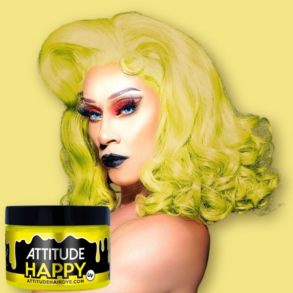 Attitude Hair Dye - Happy Neon UV Semi permanent hairdye - Yellow